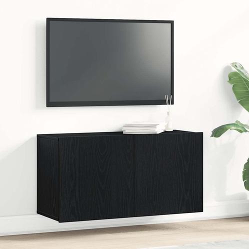 vidaXL Tv-meubel 80x30x41 cm bewerkt hout zwart eikenkleurig, Huis en Inrichting, Kasten | Overige, Nieuw, Verzenden