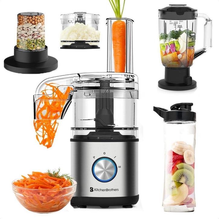 2dekans | KitchenBrothers Foodprocessor - 4-in-1 - Compacte, Huis en Inrichting, Schoonmaakartikelen, Ophalen of Verzenden