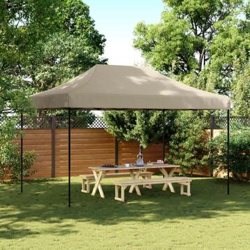 vidaXL Partytent inklapbaar pop-up 440x292x315 cm taupe, Verzenden