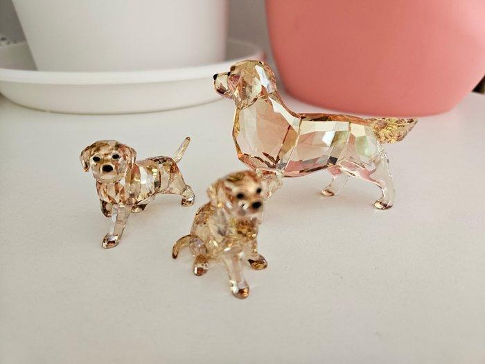 Swarovski - Beeldje - Swarovski Golden retriever family (3), Antiek en Kunst, Curiosa en Brocante