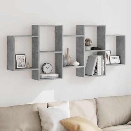 vidaXL Wandschap 159x18x65 cm bewerkt hout betongrijs, Huis en Inrichting, Kasten | Wandmeubels, Nieuw, Verzenden