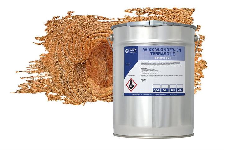Wixx Vlonder en Terrasolie UV+ Bankirai 20L, Doe-het-zelf en Bouw, Verf, Beits en Lak, Nieuw, Verzenden