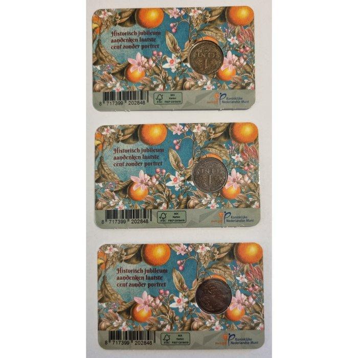 Nederland. Historische Coincard Wilhelmina. 1 Cent 1922,, Postzegels en Munten, Munten | Nederland