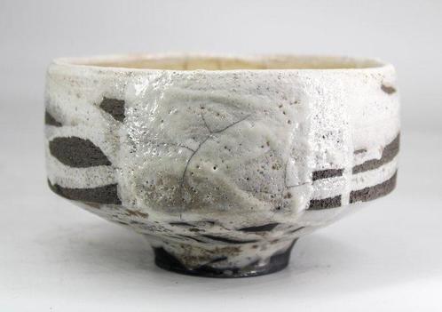 Max Modolo - Bol - Shiro Raku Hira Chawan - Grès, smalti., Antiek en Kunst, Kunst | Designobjecten