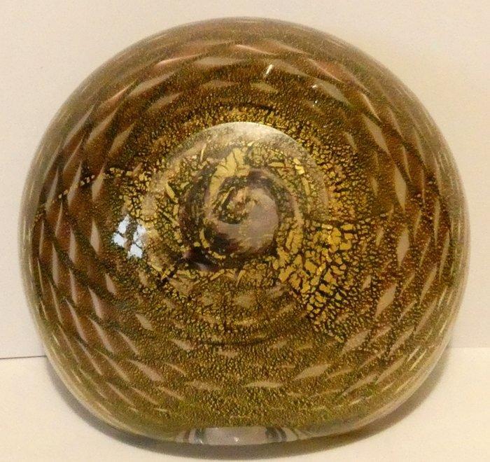 Murano - Schaal - Mongeblazen Kristalglas - Gold Flex, Antiek en Kunst, Antiek | Glaswerk en Kristal