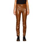 Pinko • bruine lakleren pantalon • 38 (IT44), Verzenden