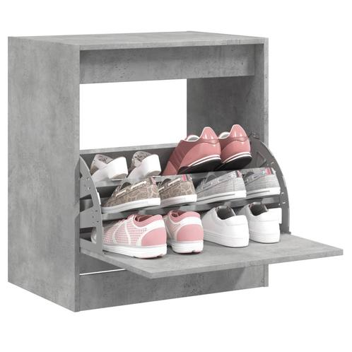 vidaXL Schoenenkast 60x42x69 cm bewerkt hout betongrijs, Huis en Inrichting, Kasten | Schoenenkasten, Nieuw, Verzenden