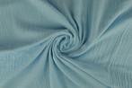10 meter double gauze stof - Baby blauw - 100% katoen, 200 cm of meer, Nieuw, Blauw, 120 cm of meer