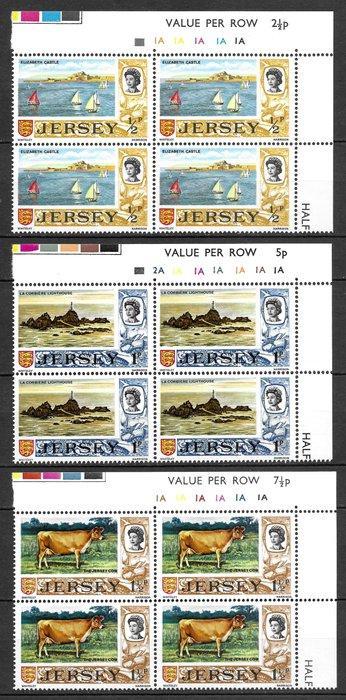 Jersey 1970/1975 - 3 Serie compleet in quarantaine met, Postzegels en Munten, Postzegels | Europa | UK