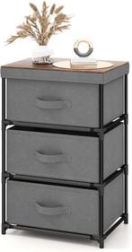 Nachtkastje - Bijzettafel - Opbergkastje - 40x30x62 cm - Gri, Huis en Inrichting, Slaapkamer | Nachtkastjes, Verzenden, Nieuw