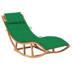 vidaXL Chaise longue à bascule avec coussin Bois de teck, Jardin & Terrasse, Verzenden, Neuf