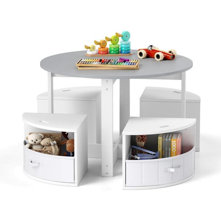 2dekans | Coast Kindertafel en Stoelenset – Ronde Nesttafel, Kinderen en Baby's, Kinderkamer | Complete kinderkamers, Ophalen of Verzenden