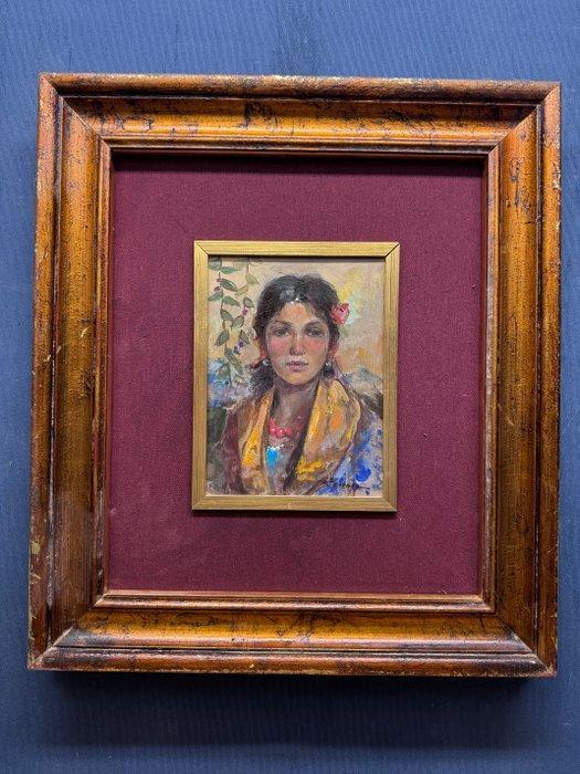 Elio Ferrara (1945) - Popolana, Antiquités & Art, Art | Peinture | Classique