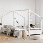 vidaXL Kinderbedframe 2x(90x200) cm massief grenenhout wit, Verzenden, Nieuw