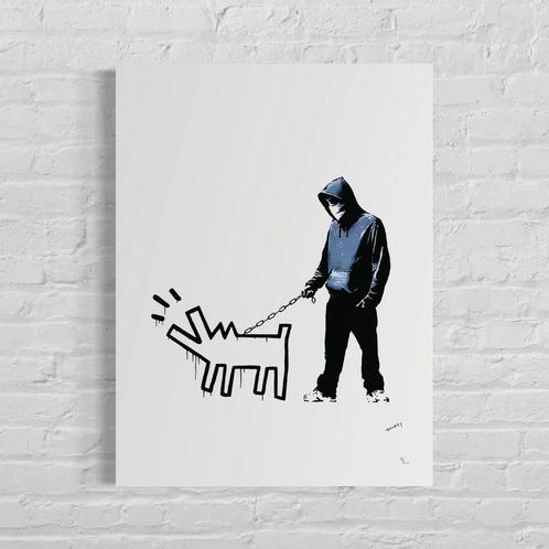 Genummerde Editie BANKSY Barking Dog (Wit), Antiek en Kunst, Kunst | Litho's en Zeefdrukken, Verzenden