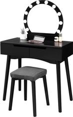 Kaptafel - Make-up Tafel Met Led Lamp - Zwart, Maison & Meubles, Tables | Coiffeuses, Ophalen of Verzenden