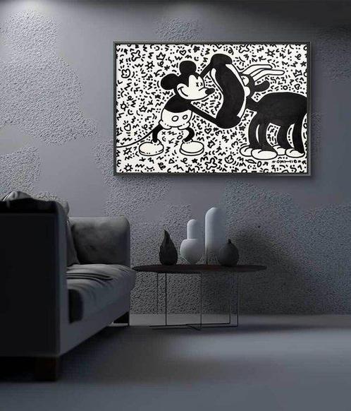 Omhie (1986) - Hey Walt! - Look Inside! (Mickey Mouse / XL /, Antiek en Kunst, Kunst | Schilderijen | Modern