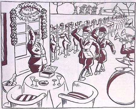 Duitse vliegers boven Straatsburg op spotprent (lijst optie), Antiek en Kunst, Kunst | Litho's en Zeefdrukken, Verzenden