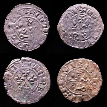 Frankrijk. Philippe IV (1285-1314). Lot comprising 4 beschikbaar voor biedingen