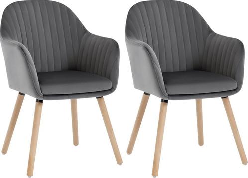 WOLTU 2 Eetkamerstoelen - Fluwelen stoel - Donkergrijs, Huis en Inrichting, Overige Huis en Inrichting, Verzenden