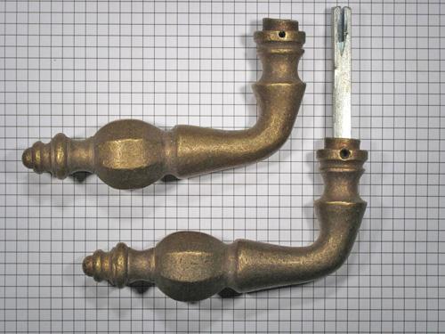 Set deurklinken messing antiek, Doe-het-zelf en Bouw, Hang- en Sluitwerk, Klink of Kruk, Nieuw, Overige materialen