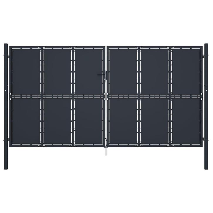 vidaXL Poort 400x175 cm staal antraciet, Tuin en Terras, Tuinpoorten, Nieuw, Verzenden