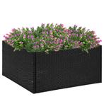 vidaXL Jardinière Noir 80x80x40 cm Résine tressée, Jardin & Terrasse, Verzenden, Neuf