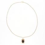 Ketting met hanger - 14 karaat Geel goud Granaat, Handtassen en Accessoires, Antieke sieraden
