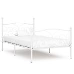 vidaXL Bedframe met lattenbodem metaal wit 100x200 cm, Verzenden, Nieuw