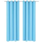 vidaXL Gordijnen met metalen ringen verduisterend 135x175, Verzenden