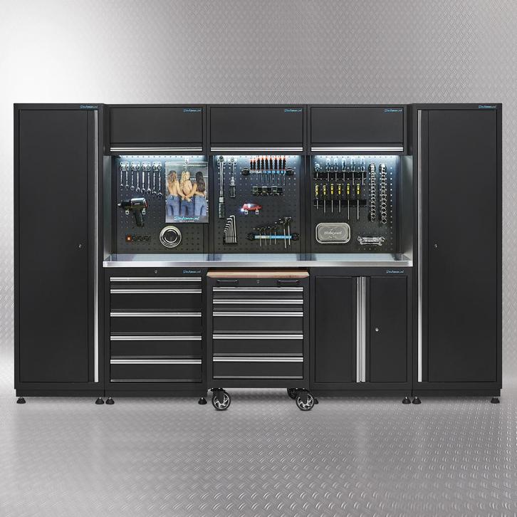 Datona Werkplaatsinrichting PREMIUM met RVS werkblad 325 cm, Doe-het-zelf en Bouw, Werkbanken, Ophalen of Verzenden