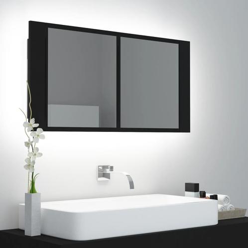 vidaXL Armoire à miroir de salle de bain LED Noir, Maison & Meubles, Tables | Coiffeuses, Neuf, Envoi