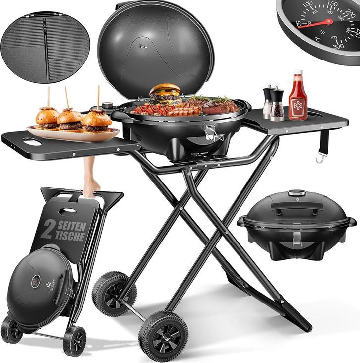 Kesser Tafelbarbecue, elektrisch, 2-in-1, met deksel en voet, Huis en Inrichting, Woonaccessoires | Overige, Verzenden