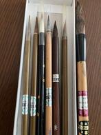 Japanese Calligraphy Brush Set (7 Pieces) — Fine & Thick