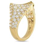 Ring - 18 karaat Geel goud, 18K geelgouden ring met 3,12 ct, Handtassen en Accessoires, Ringen, Nieuw