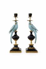 Chandelier - Porcelaine, Bronze - Paire exclusive de, Antiquités & Art