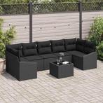 vidaXL Tuinbank Set met kussen met opslag 8 pcs Zwart 55 x, Verzenden, Nieuw
