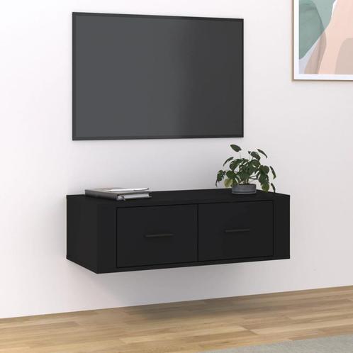 vidaXL Tv-hangmeubel 80x36x25 cm bewerkt hout zwart, Huis en Inrichting, Kasten |Televisiemeubels, Nieuw, Verzenden