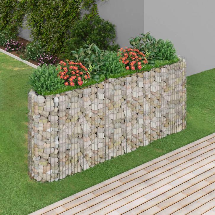 vidaXL Gabion plantenbak verhoogd 260x50x100 cm, Tuin en Terras, Bloempotten, Nieuw, Verzenden