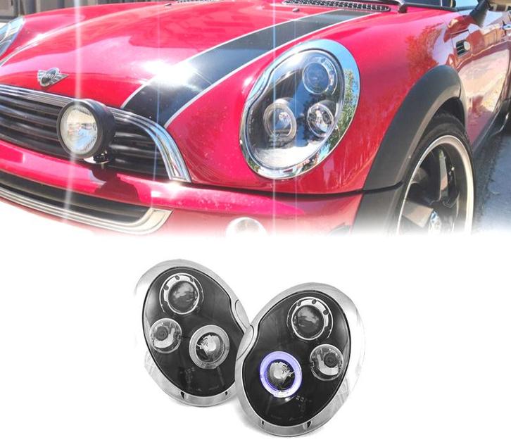 PHARES POUR MINI COOPER 01-06 ANGEL EYES NOIR, Auto-onderdelen, Verlichting, Verzenden