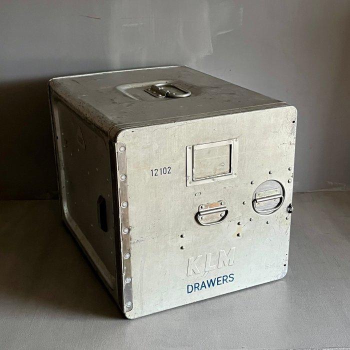 KLM - Kist - Aluminium, Hout - Vintage KLM flightcase met, Antiek en Kunst, Antiek | Wandborden en Tegels
