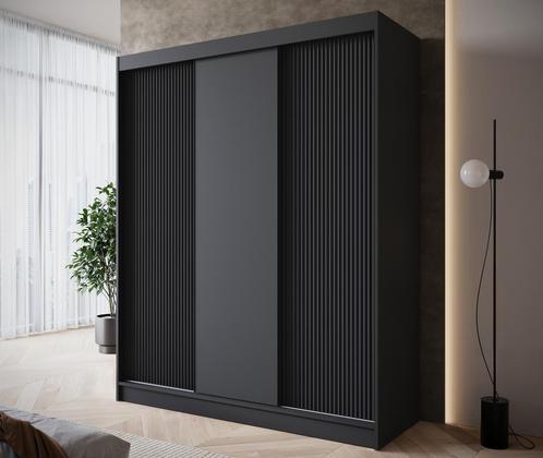 Kledingkast 180cm zwart Schuifdeuren - Garderobekast, Huis en Inrichting, Kasten | Overige, Nieuw, Verzenden