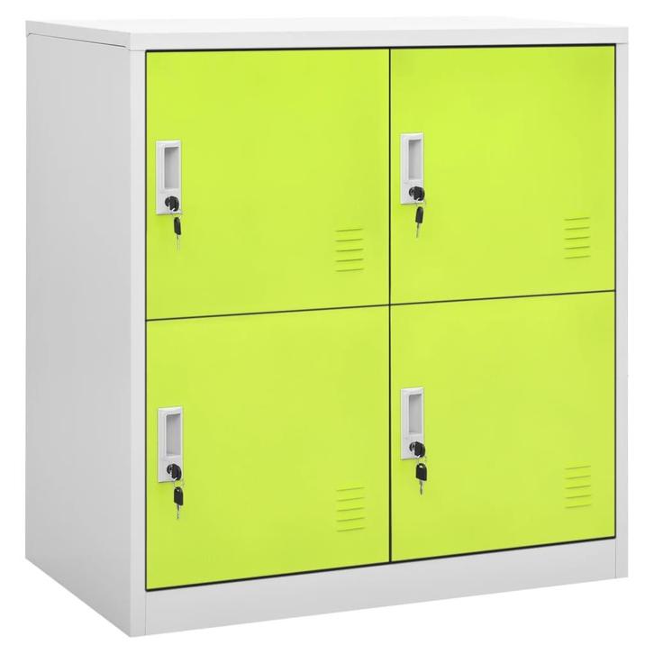 vidaXL Lockerkast 90x45x92,5 cm staal lichtgrijs en groen, Huis en Inrichting, Kasten | Overige, Nieuw, Verzenden