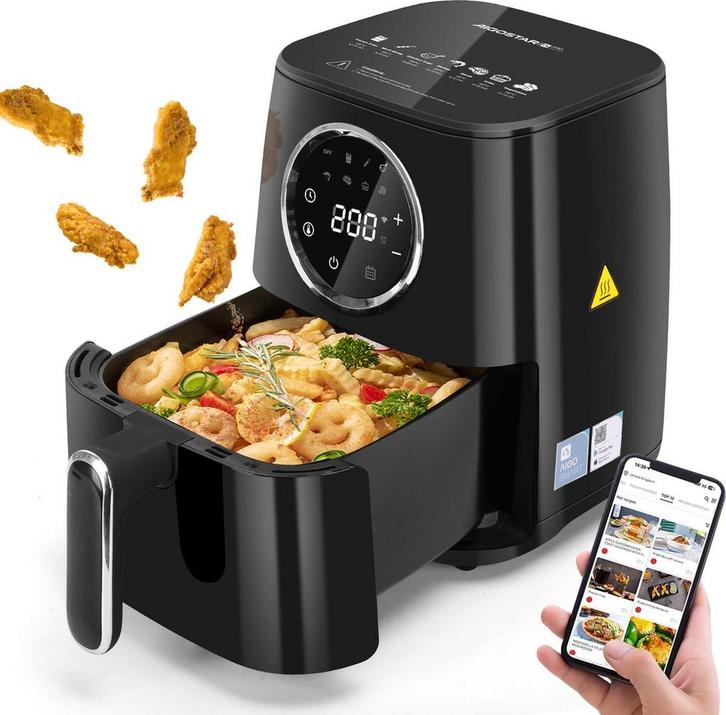 Airfryer - heteluchtfriteuse - 4.5L - 1400W - Zwart - Aigost, Electroménager, Friteuses à air, Envoi