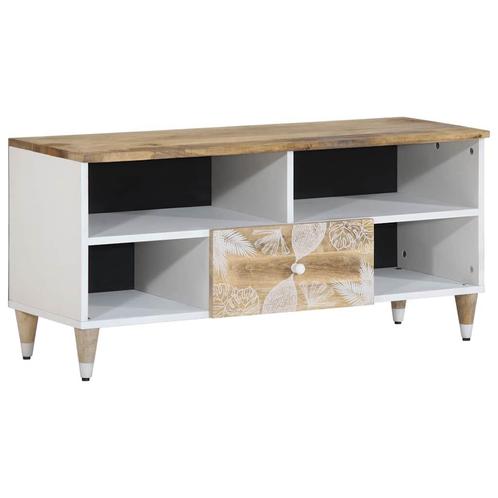 vidaXL Tv-meubel 100x33,5x46 cm massief mangohout, Huis en Inrichting, Woonaccessoires | Cd- en Dvd-rekken, Nieuw, Verzenden