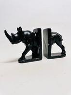 Boekensteunen (2) - Setje neushoornboekensteunen van zwart, Antiek en Kunst