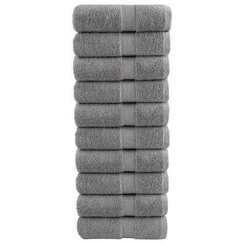 vidaXL Gastendoekjes SOLUND 10 st 600 g/m² 30x30 cm grijs, Huis en Inrichting, Badkamer | Badtextiel en Accessoires, Nieuw, Verzenden