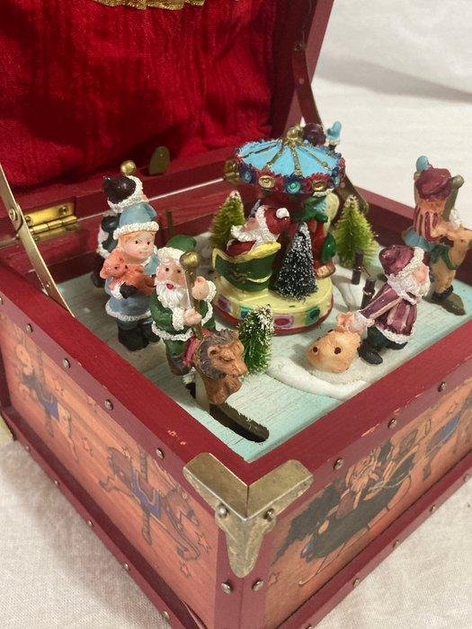 (6) Splendide boite à musique de Noel Rouge , décors animé -, Antiek en Kunst, Curiosa en Brocante