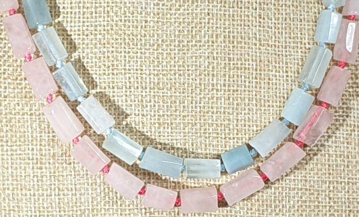 Natuurlijke Aquamarijn en Natuurlijke Rozenkwarts - 2, Collections, Minéraux & Fossiles