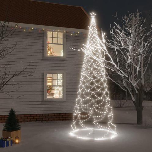 vidaXL Kerstboom met metalen paal en 1400 koudwitte LEDs 5, Diversen, Kerst, Nieuw, Verzenden